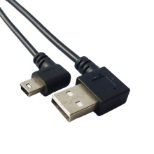 28AWG Gold Plating Connector 90 Degree Right Angle USB AM to MINI 5p Cable